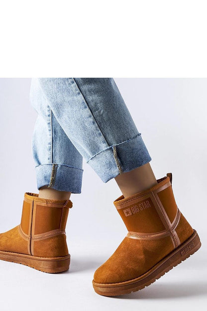 Luxurious brown snow boots for women by Solea, crafted from warm eco leather with a stylish ankle height design, perfect for winter elegance.