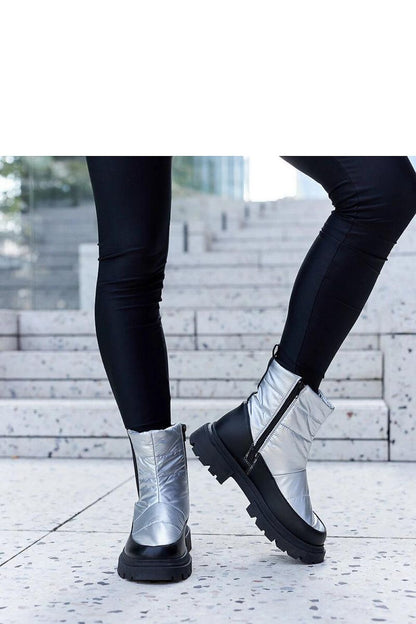 Solea Women's Metallic Insulated Snow Boots Galvani showcasing stylish high ankle design with decorative zipper, perfect for luxurious winter outfits.