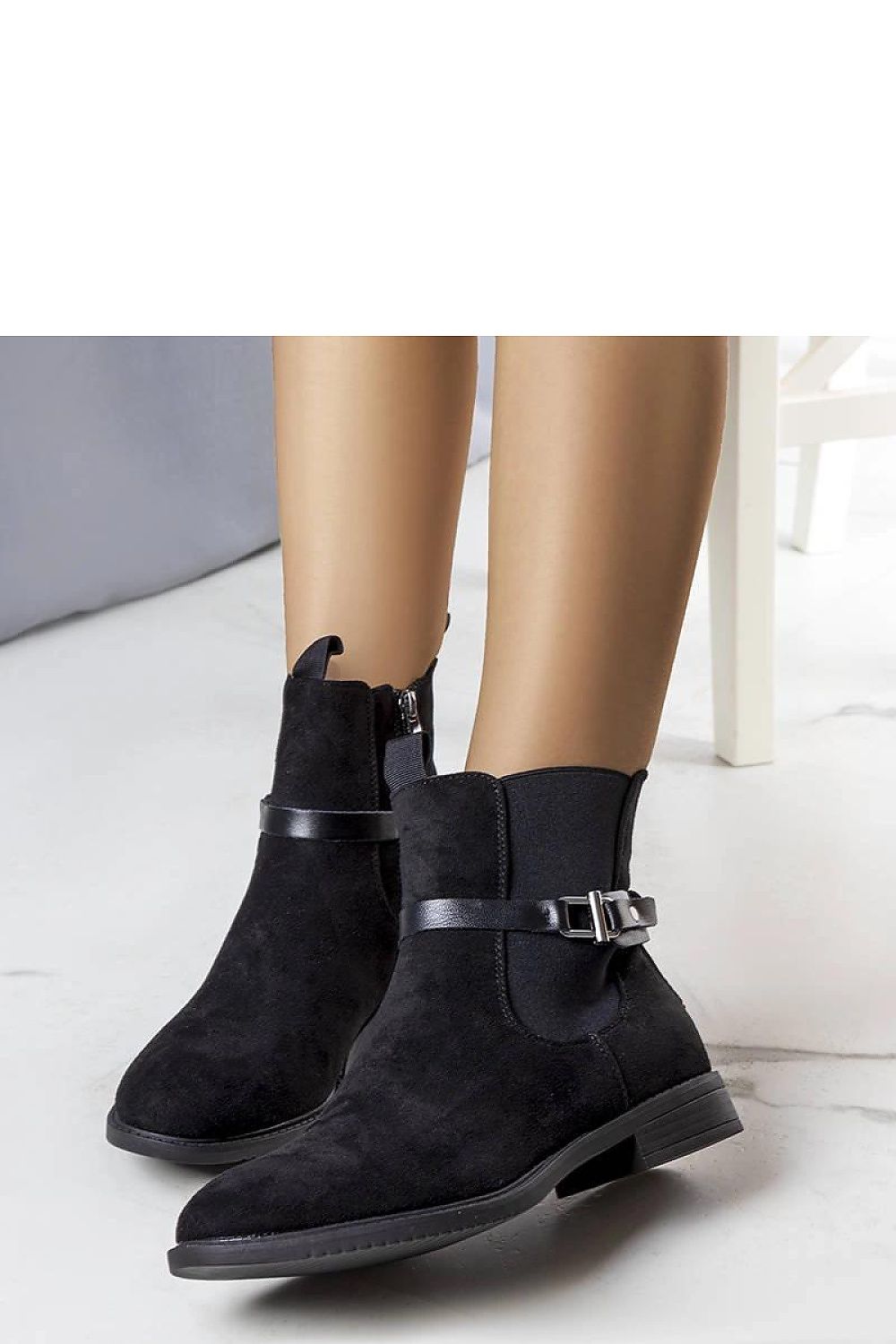 Luxury black insulated ankle boots Odila by Solea made of eco-friendly suede, perfect for autumn-winter wear.