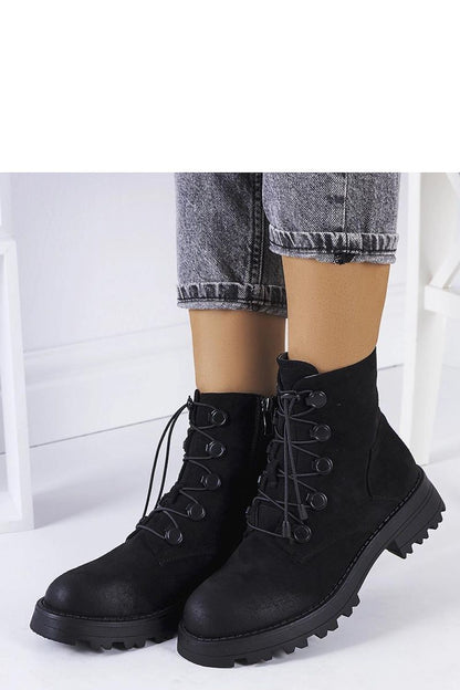 Elegant Solea black eco-suede Chesterfield ankle boots featuring a thick sole and lace-up front, perfect for autumn and winter fashion.