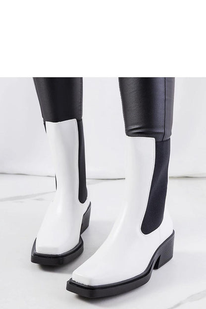 Luxurious white Maret ankle boots by Solea featuring eco-leather design, square toe, and elegant style for autumn-winter fashion.