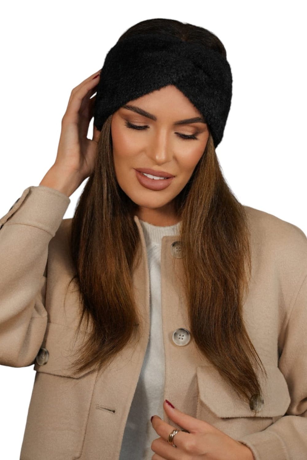 Kamea Yoshi winter headband in bottle green, an elegant accessory made from soft polyamide, perfect for cosy winter days.