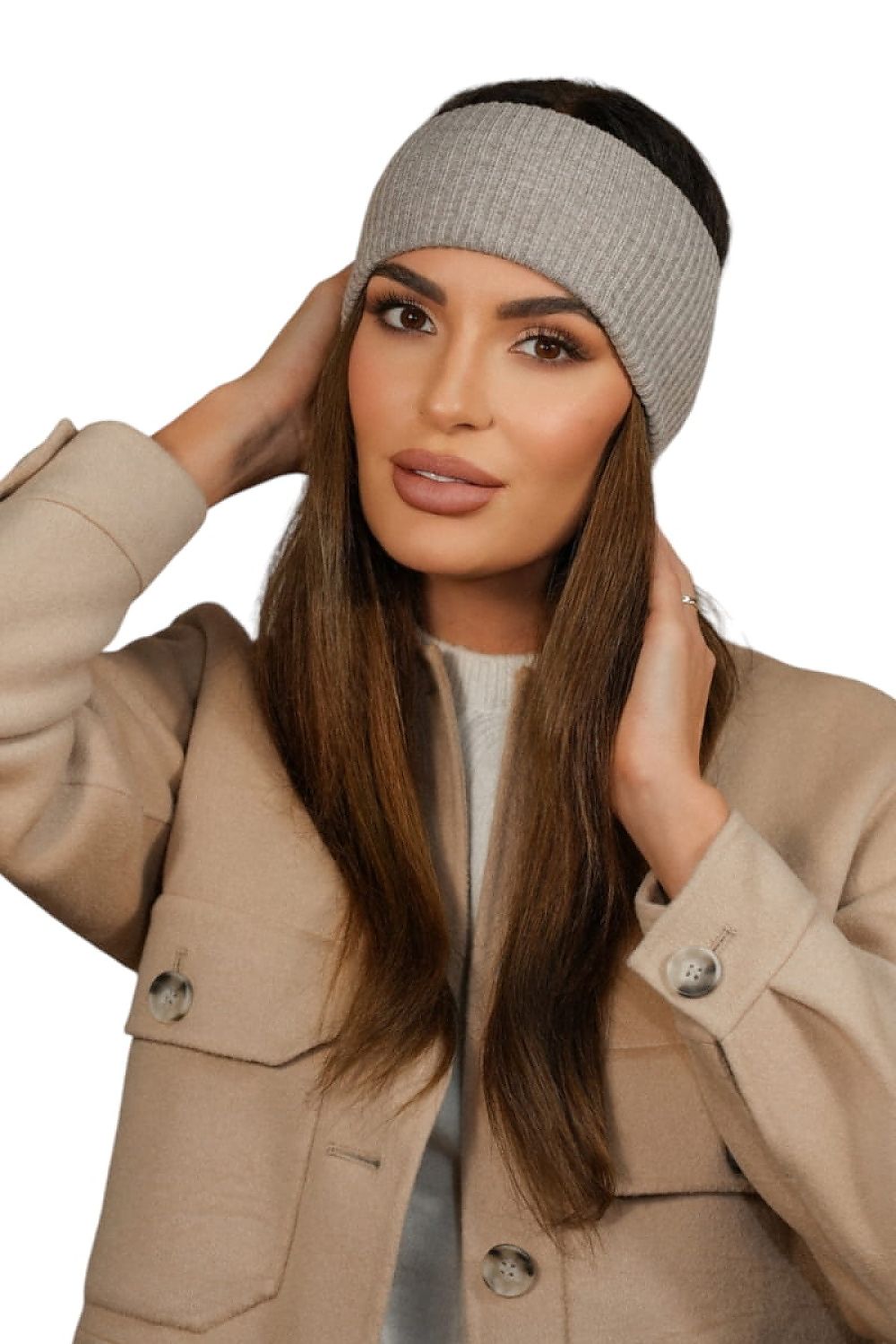 Kamea Women's Ribbed Headband in Raspberry - Luxurious fashion accessory for women featuring high-quality materials and stylish ribbed design.