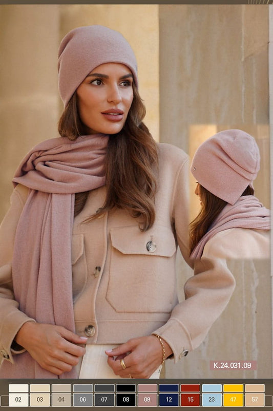 Stylish Kamea Iris Women's Woolen Hat in sandy hue, featuring a unique back slit design for youthful casual look, perfect for cold weather elegance.