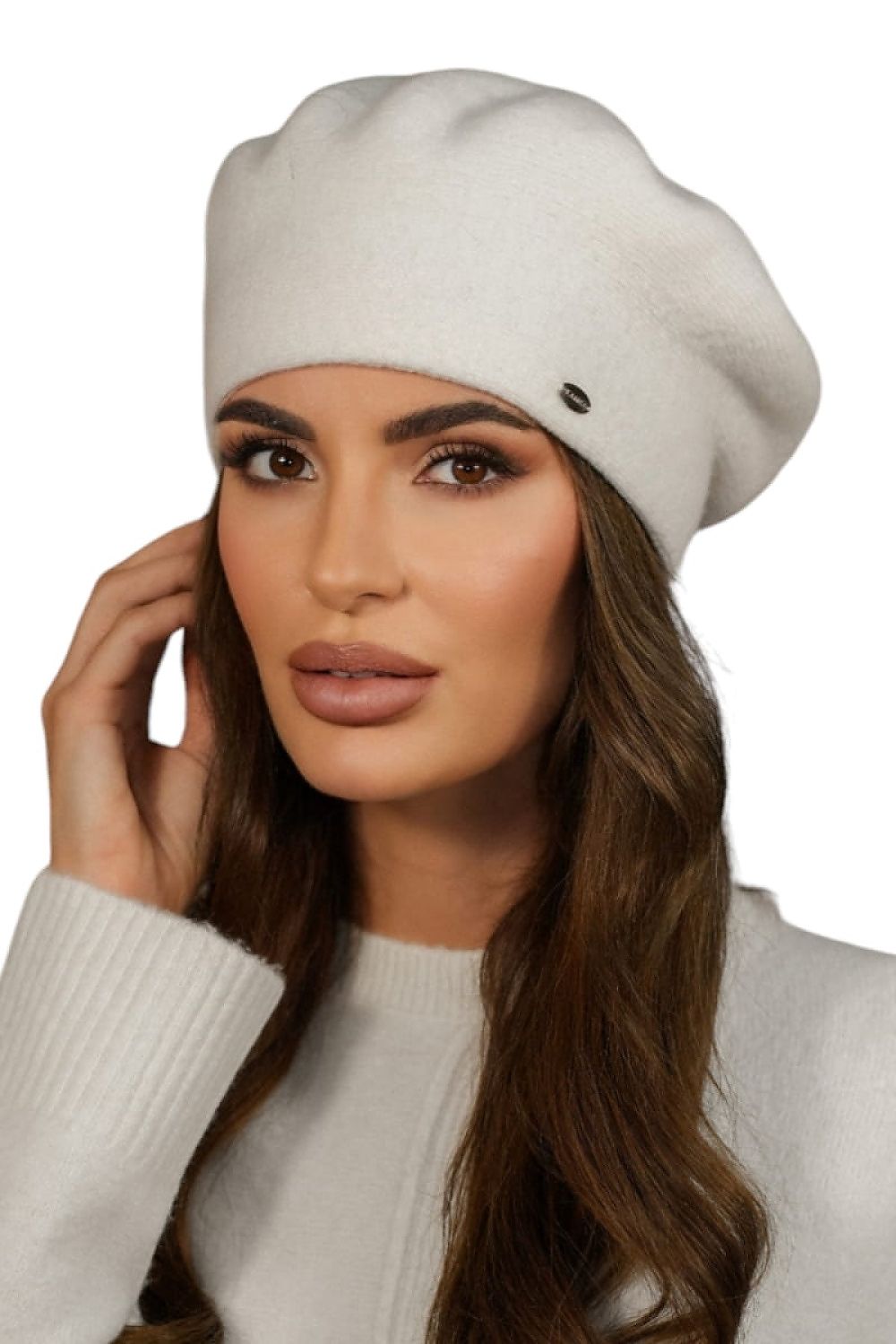 Stylish arrangement of Kamea Women's Burgundy Wool Beret with matching winter accessories, perfect for chic cold weather ensembles.