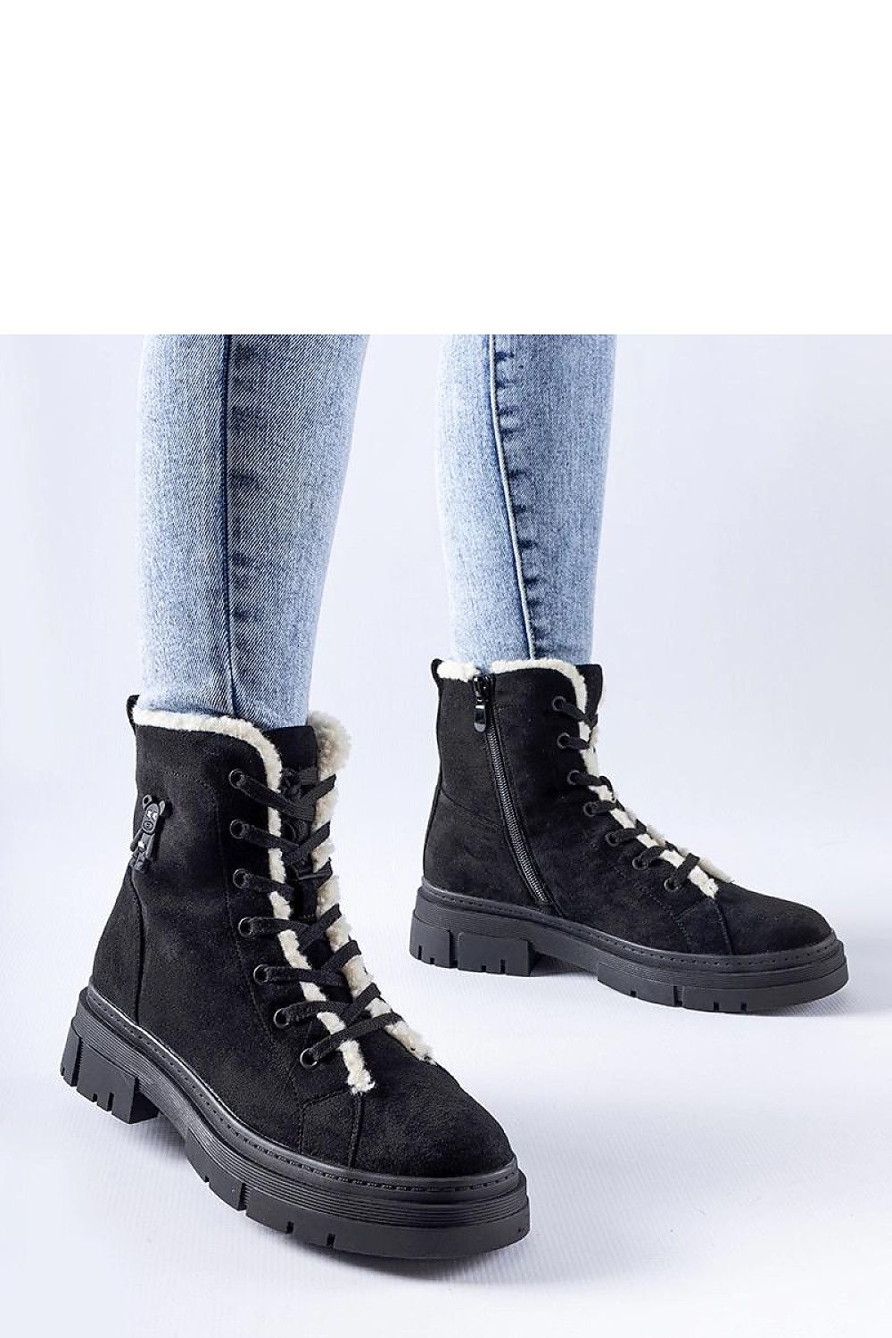 Solea Pompei Black Eco-Suede Insulated Boots with modern zipper design and rubber sole, ideal for winter elegance.