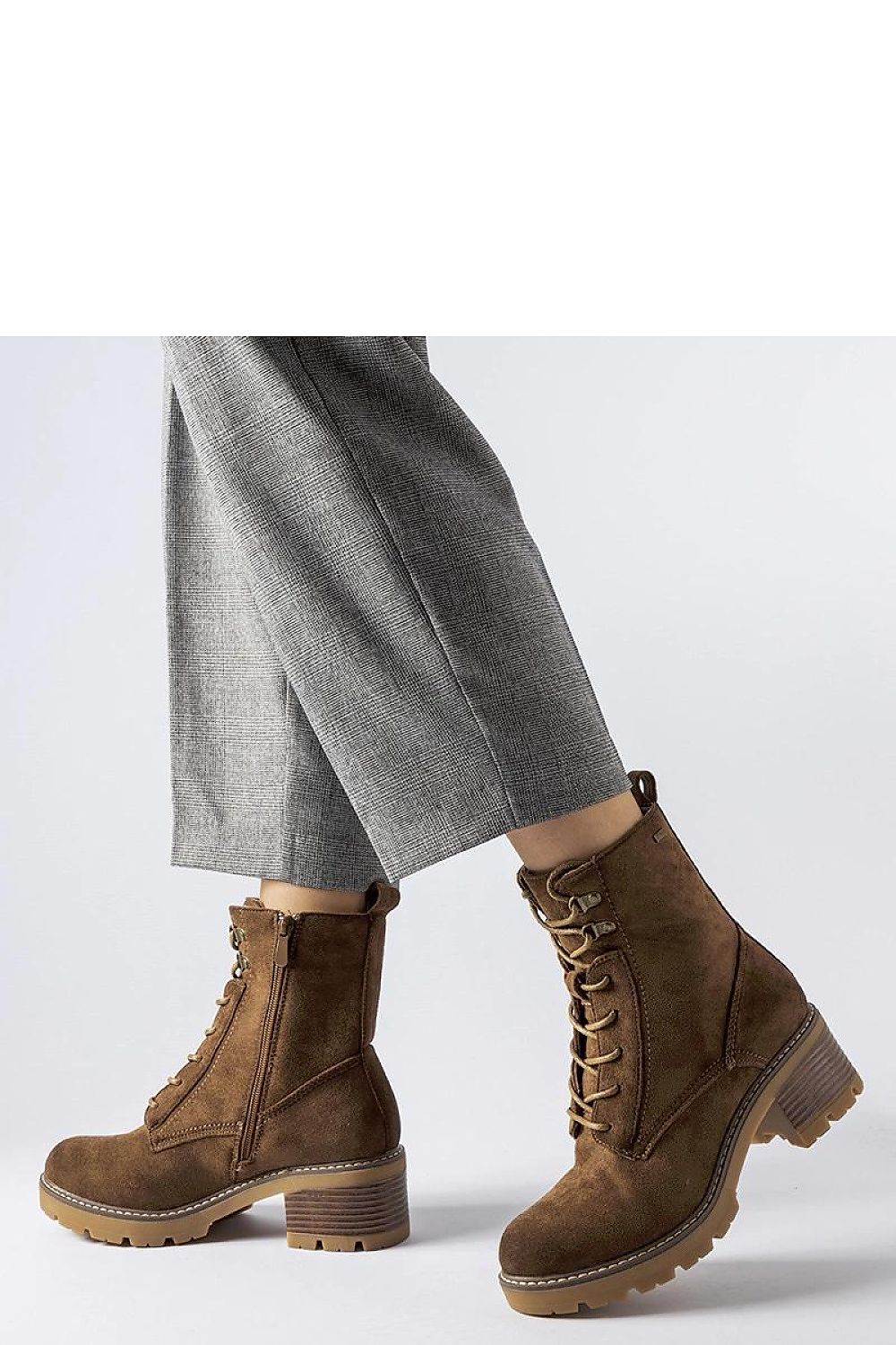 Close-up view of Solea Clementina black block heel boots, showcasing the stylish round toe and weather-resistant eco leather.