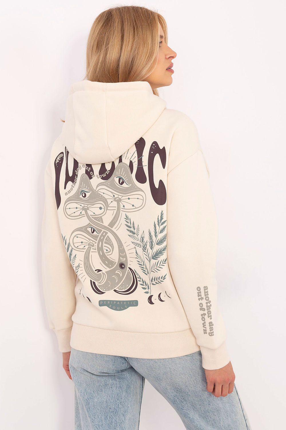 Elegant women's sweatshirt from Sublevel with a contemporary design and soft cotton-polyester blend, perfect for cooler days.
