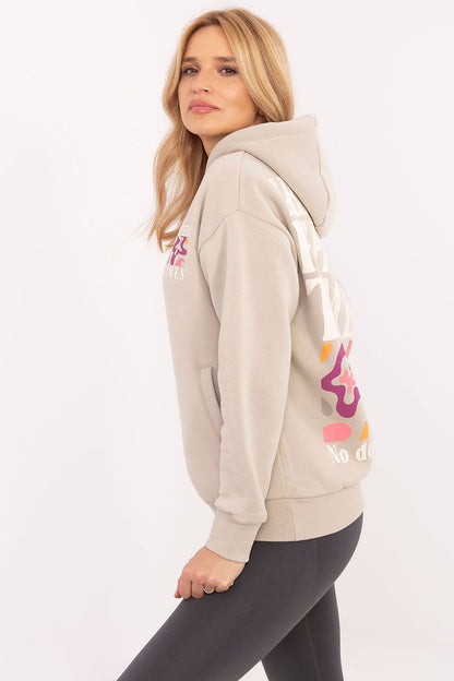 Modern women's hoodie sweatshirt by Sublevel, combining quality cotton blend with trendy prints, perfect for a chic, casual outfit.