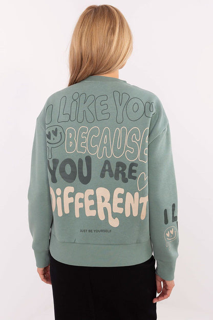 Elegant display of Sublevel women's sweatshirt featuring a classic round neckline and original prints, perfect for adding sophistication to casual outfits.