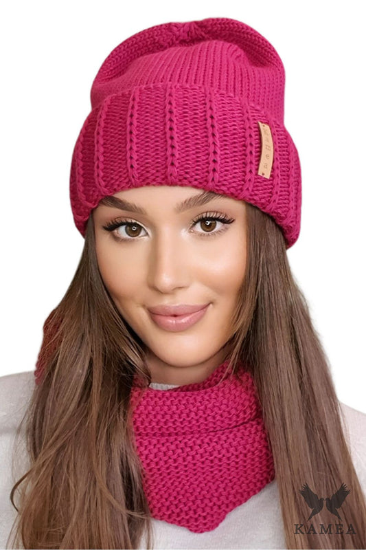 Elegant Kamea Leona Women's Snood in mustard, crafted for comfort and style during the colder seasons.