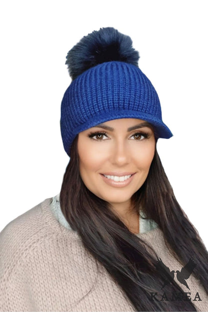 Sophisticated burgundy women's hat with mohair by Kamea, perfect for everyday winter styling.