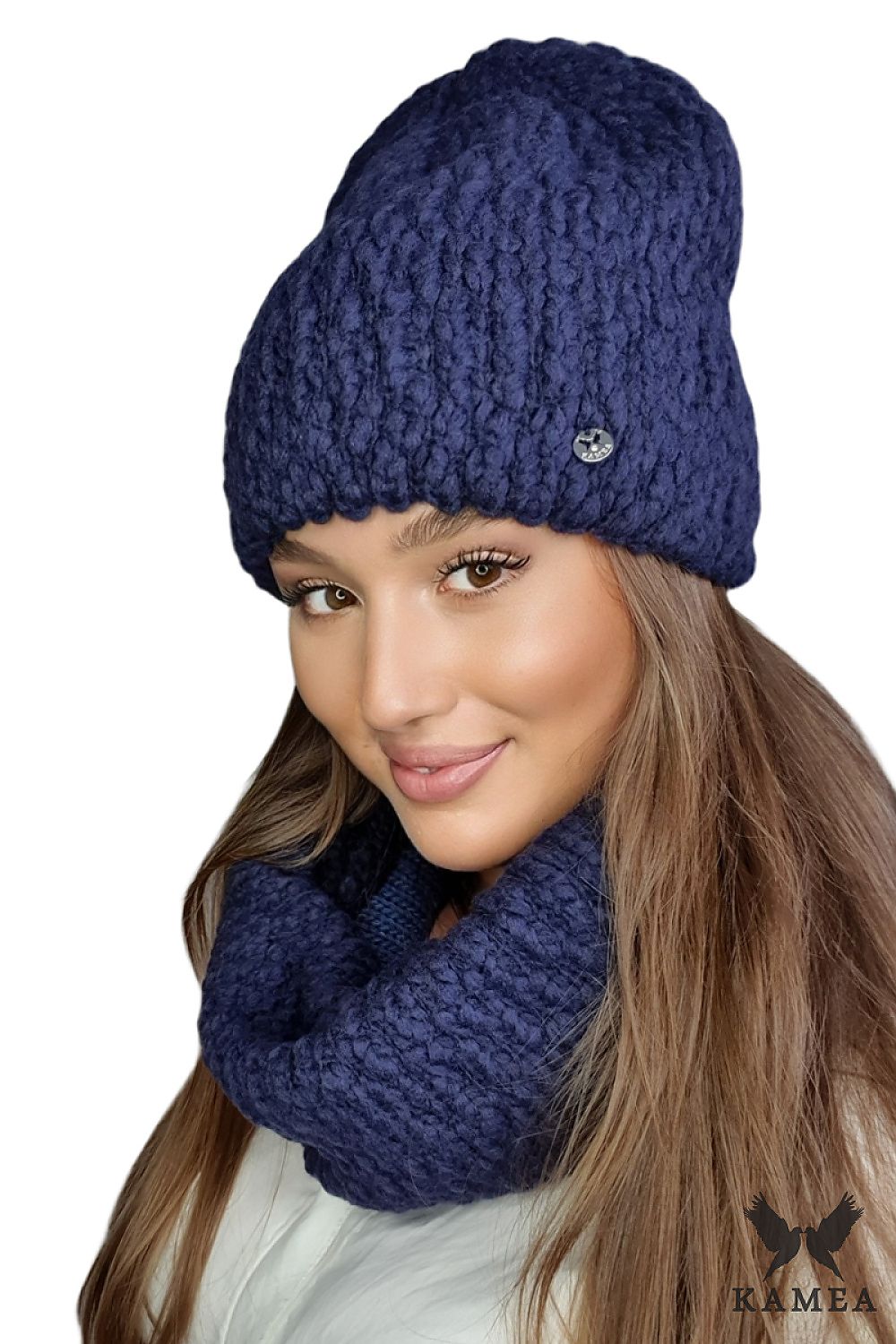 Premium camel wool scarf for women by Kamea, designed with sophisticated artistry for ultimate warmth and style.