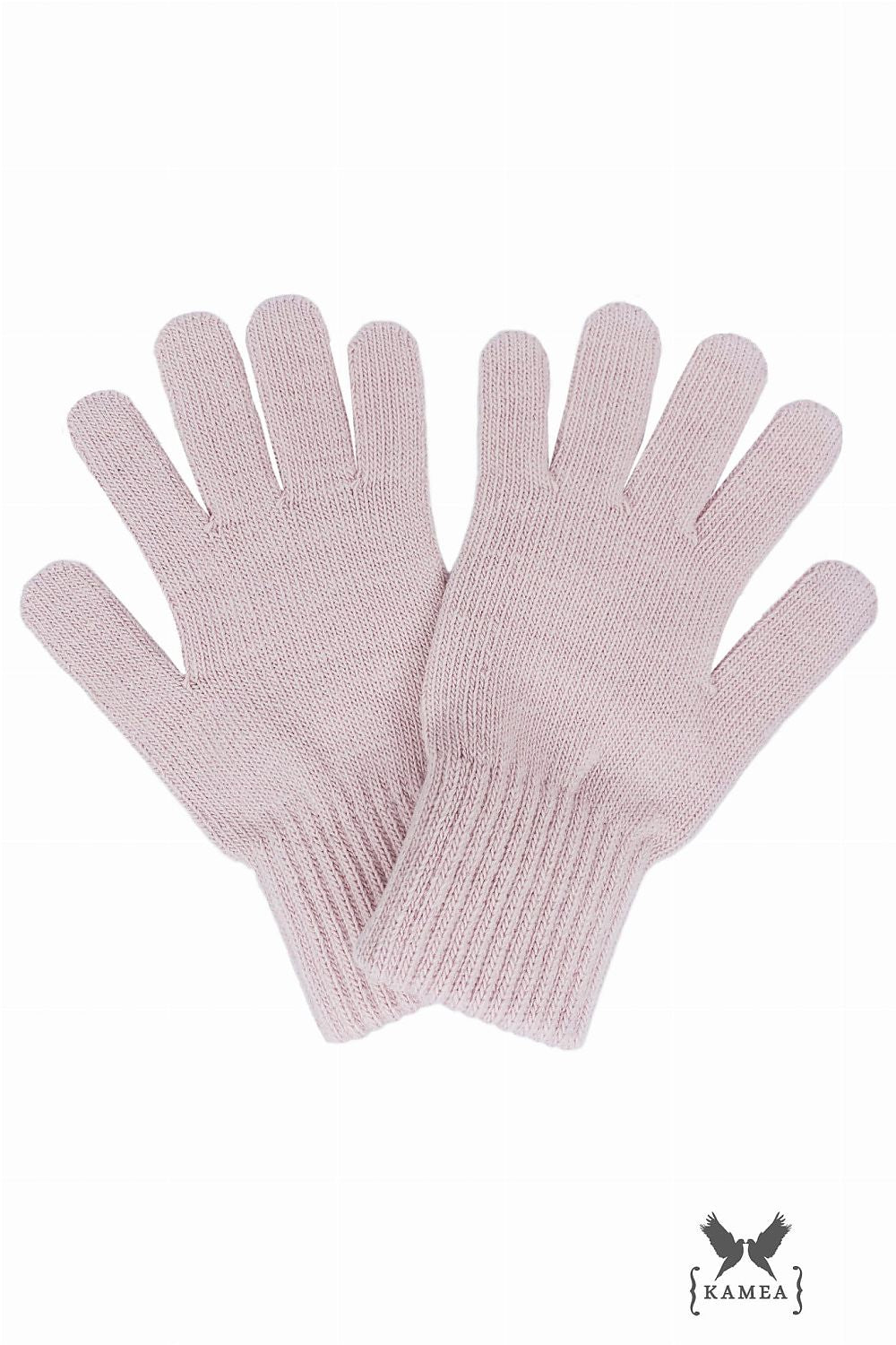 Premium women's winter gloves by Kamea in elegant heather colour, showcasing a classic design with ribbed cuffs for warmth and style.