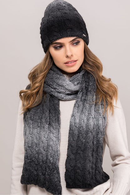 Kamea premium women's beanie hat in black, highlighting its classic silhouette and rich texture made from high-quality materials for sophisticated winter fashion.