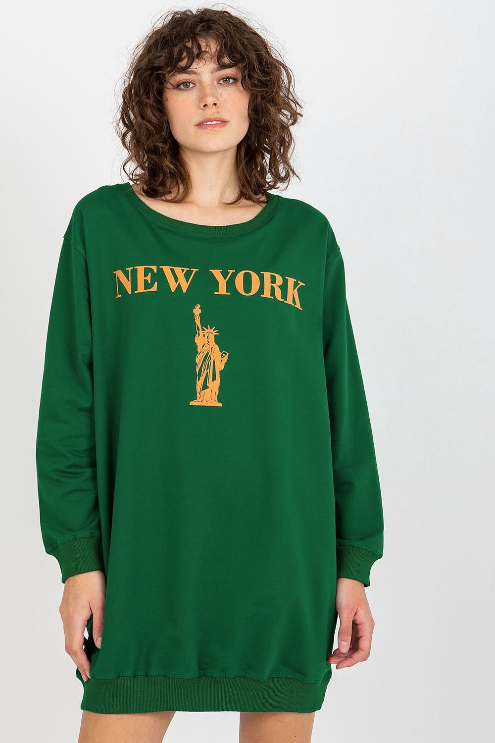 Chic cotton blend oversized sweatshirt for women by Factory Price, designed with long sleeves and a unique print, ensuring comfort and luxury in everyday wear.