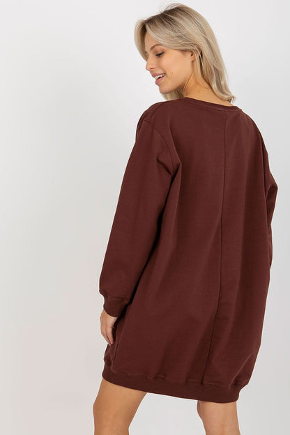 Luxurious women's oversized casual sweatshirt by Factory Price, made from a soft cotton blend with a stylish print, perfect for everyday comfort.