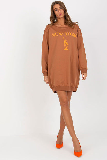 Luxury Women's Oversized Casual Sweatshirt by Factory Price featuring a stylish print and long sleeves in a soft cotton blend.