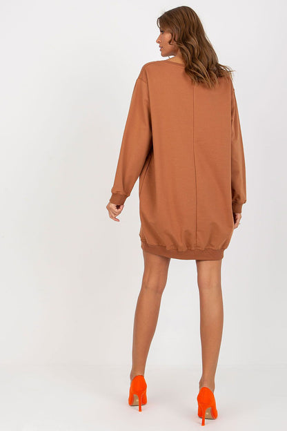 Elegant view of the Women's Casual Oversized Sweatshirt by Factory Price showcasing its unique front pattern and relaxed fit.
