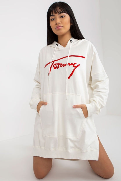 Elegant long sweatshirt for women in EU size 0 by Factory Price, crafted with a blend of cotton, polyester, and elastane, ideal for layering in cooler weather.