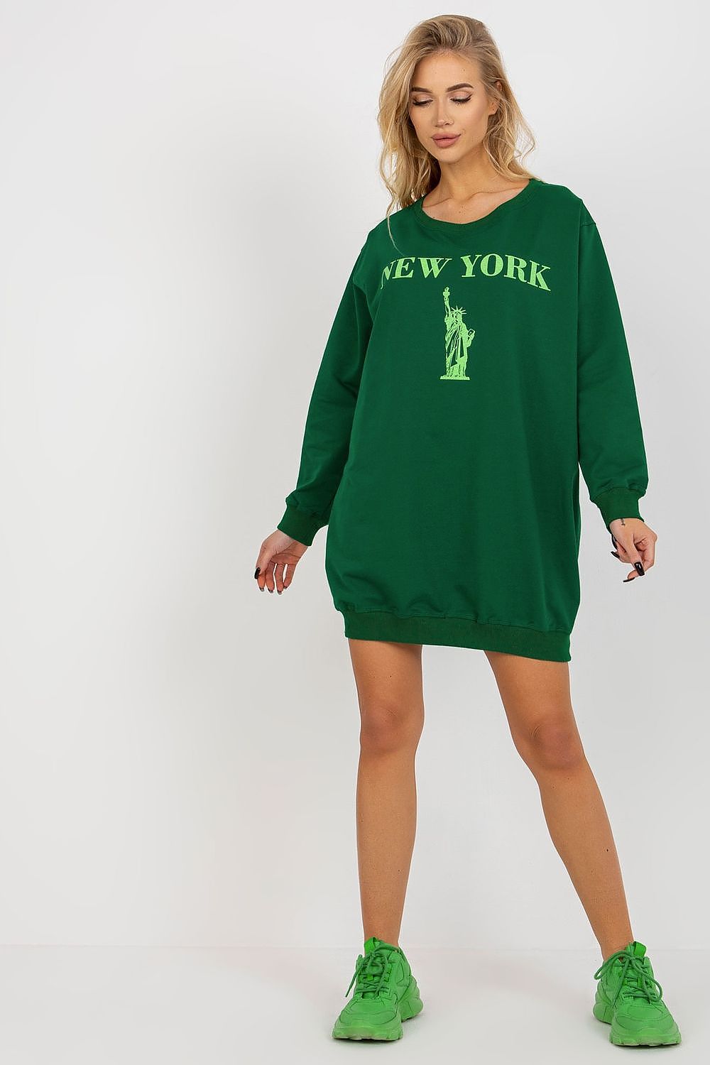 Close-up view of Women's Casual Sweatshirt by Factory Price, showcasing the luxurious fabric blend and fashionable long sleeves, ideal for stylish everyday wear.
