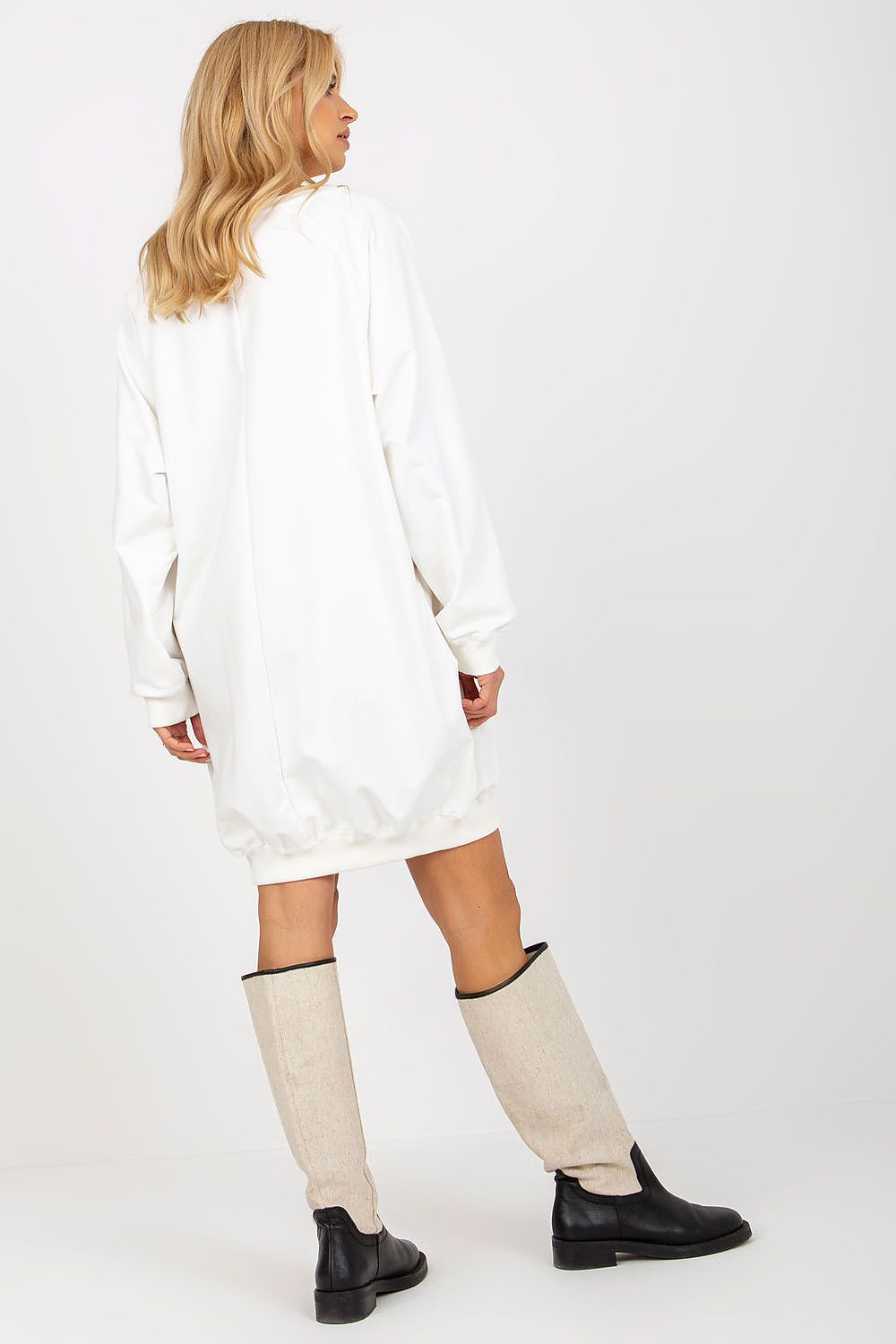 Elegant V-neck long casual sweatshirt for women by Factory Price, featuring trendy jet stones and high-quality fabric blend.