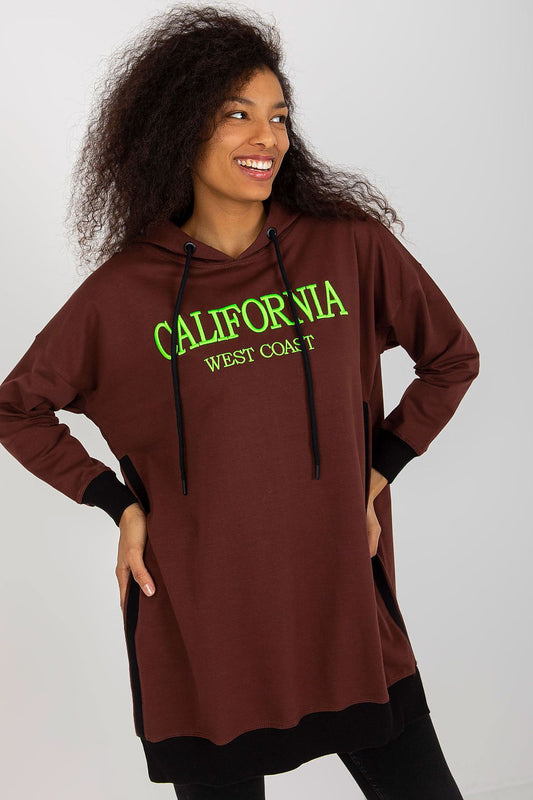 Close-up of Factory Price Women's Casual Sweatshirt showing high-quality cotton blend fabric with a fashionable hood and drawstrings.