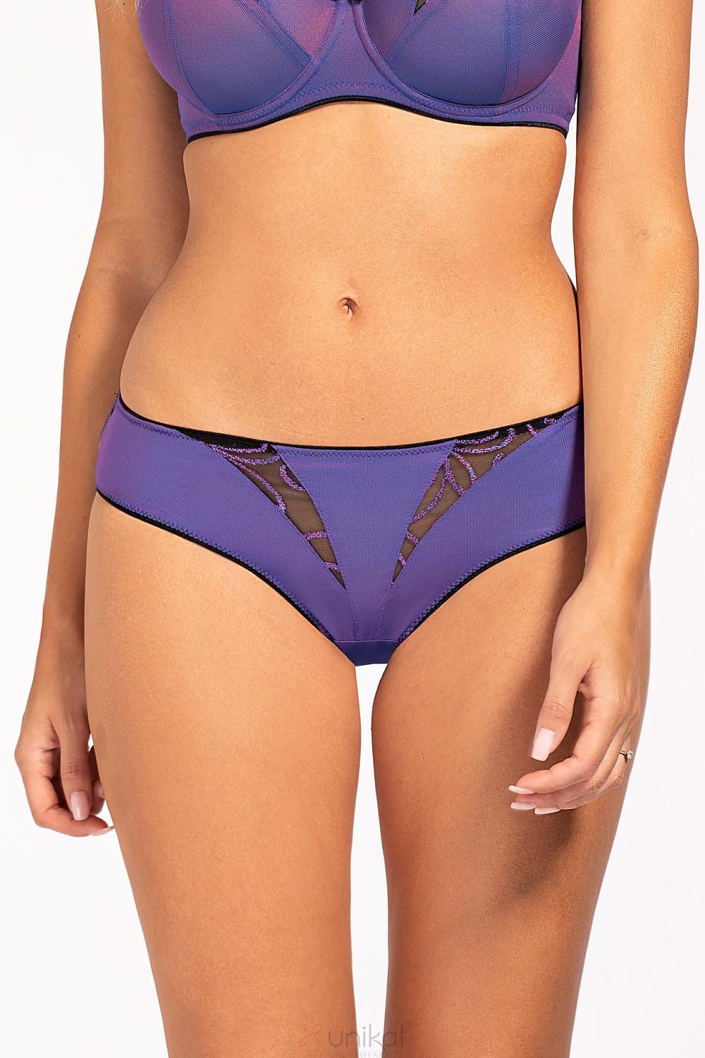 Rene Women's Low-Rise Panties by Unikat, showcasing an elegant fit design with a comfortable blend of cotton and spandex, perfect for an upscale lingerie collection.