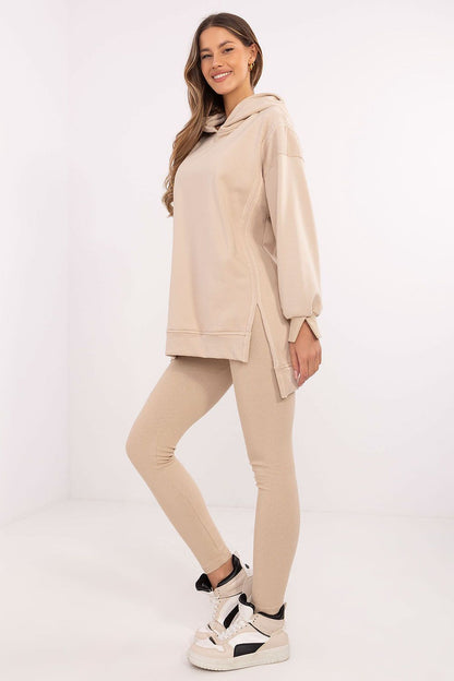 Elegant long sweatshirt from Factory Price in a luxury women's outfit, perfect for casual wear or relaxation, emphasizing a luxurious lifestyle.