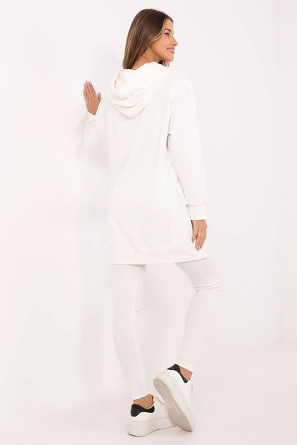 Elegant long sweatshirt with elongated back from the Luxury Women's 2-Piece Set by Factory Price, suitable for casual outings.