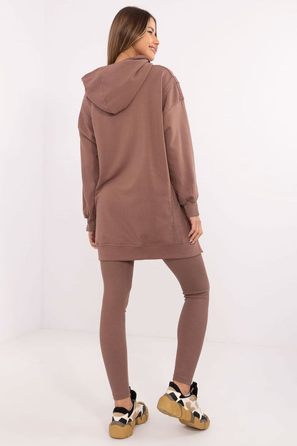 Detail of the ribbed material texture on leggings from the Luxury Women's 2-Piece Set by Factory Price, emphasizing luxury and durability.