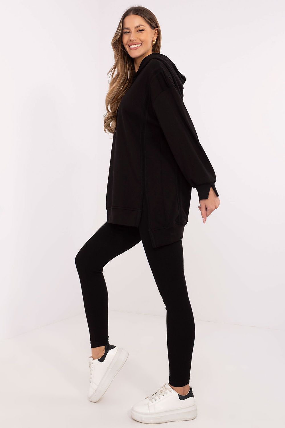 High-waisted leggings by Factory Price, designed for comfort and style with a ribbed texture and slender fit.