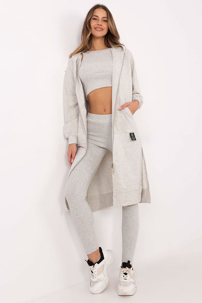 Sophisticated top from the Luxury Women's 3-Piece Set by Factory Price, featuring a round neckline crafted for breathability and comfort.