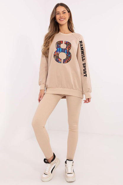 Luxury Women's sweatshirt and high-waisted leggings set by Factory Price, featuring elegant design and premium materials for ultimate comfort.