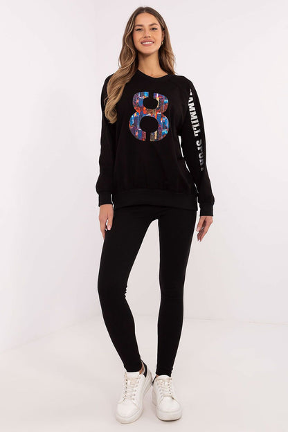 Full view of the luxury women's sweatshirt and high-waisted leggings set by Factory Price, perfect for a chic and comfortable look.