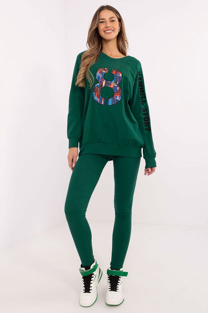 Premium cotton blend women's sweatshirt set by Factory Price, showcasing modern design with subtle embroidery.