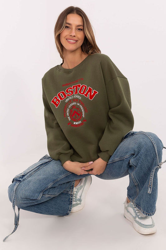 High-quality cotton blend stylish women's casual sweatshirt by Factory Price, featuring a round neck and long sleeves, perfect for luxurious everyday styling.