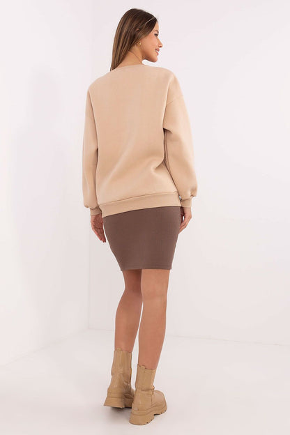 Full view of the Factory Price Women's Casual Sweatshirt in EU Size 0, made from a premium cotton and polyester blend for a comfortable yet stylish look.