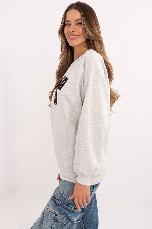 Luxurious Women's Casual Sweatshirt from Factory Price, featuring trendy cotton-polyester blend and unique patches, perfect for stylish comfort.
