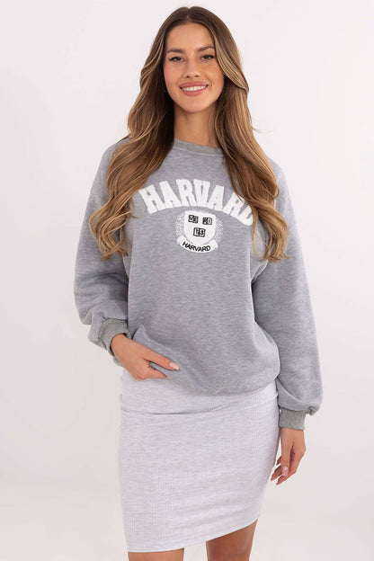 Factory Price Women's Casual Sweatshirt in EU Size 0, showcasing a fashionable cotton-polyester blend with bold inscriptions.