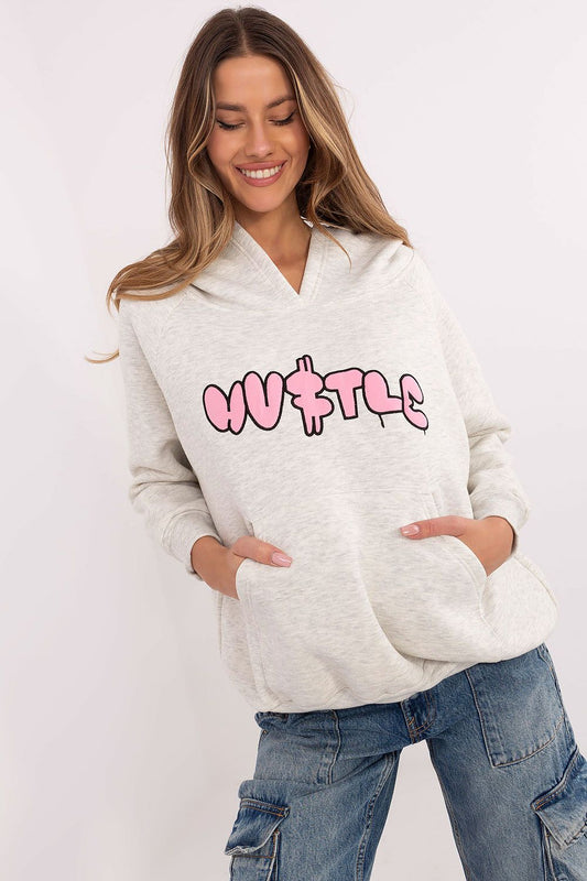 Luxury Women's Casual Hoodie Sweatshirt from Factory Price, featuring a kangaroo pocket, crafted from a soft cotton-polyester blend, perfect for stylish everyday wear.