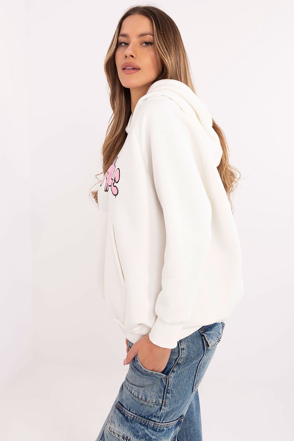 Fashionable luxury women's sweatshirt by Factory Price, featuring long sleeves and elegant embroidery details.