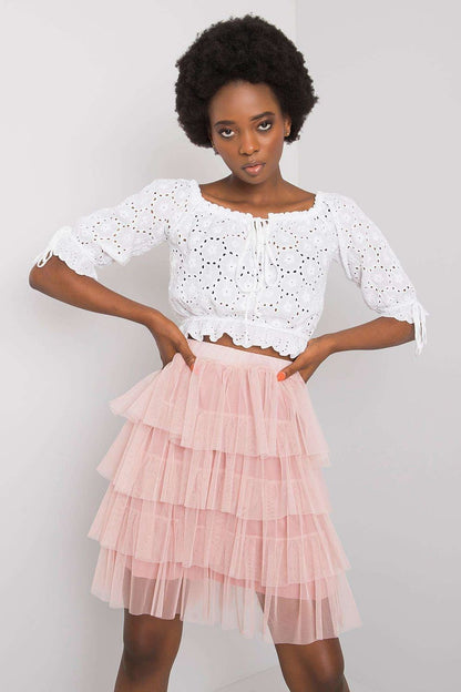 Och Bella mini tulle skirt displayed elegantly on a model, perfect for evening outings and special events.
