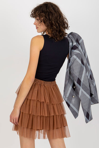 Chic and elegant tulle skirt from Och Bella, designed with soft frills and a flattering mini length, perfect for stylish evening outings.