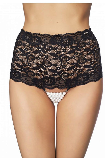 7heaven luxurious T-Back thong featuring elegant wide lace and glass pearls, perfect for adding sophistication to your lingerie collection.