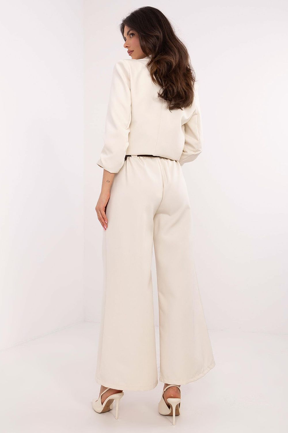 Italy Moda Women's High Waist Culottes Trousers showcasing elegant wide leg design in luxurious fabric.