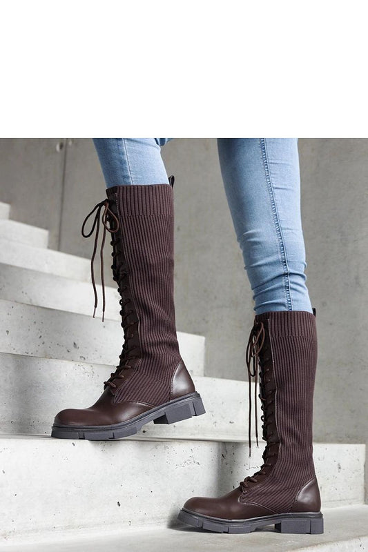 Solea Veradi Brown Thigh-High Boots for Women featuring a flexible shaft and 4cm heel, perfect for modern fashion lovers.
