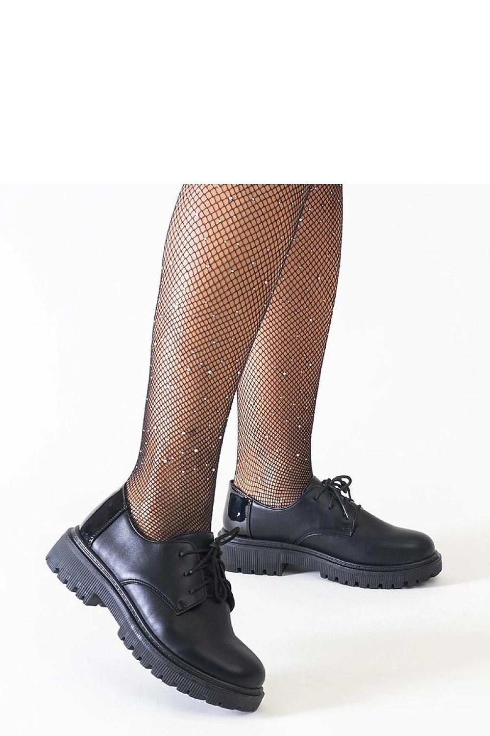 Solea Black Patent Leather Lace-Up Shoes featuring eco-leather with a modern design, perfect for stylish comfort and elegance.