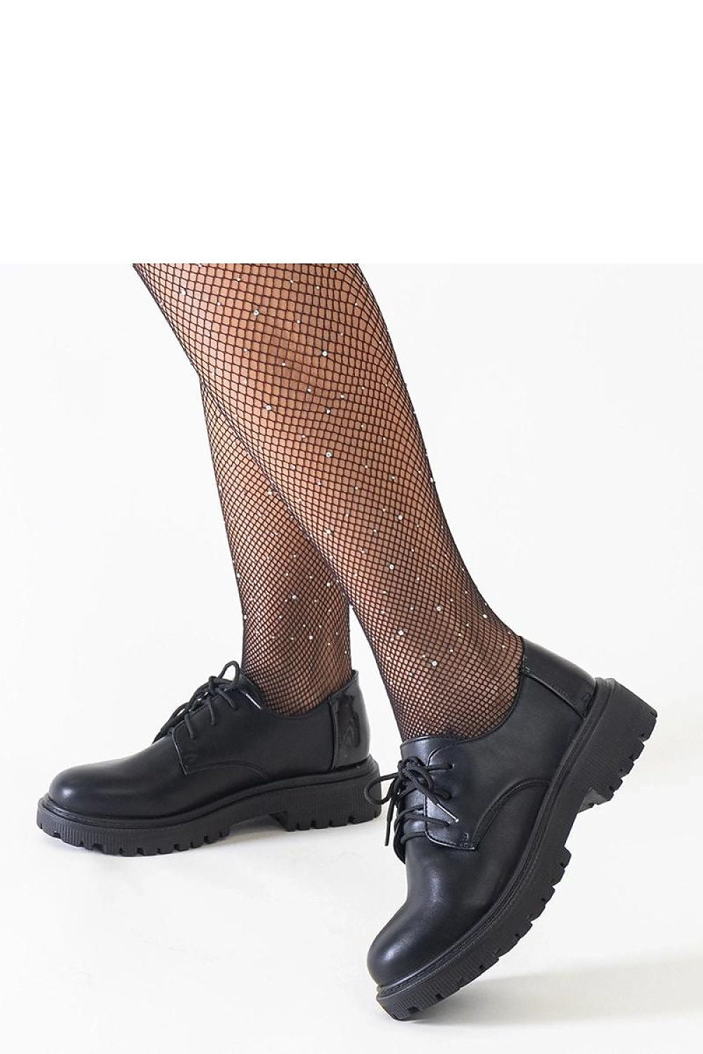 Detail shot of Solea Black Patent Leather Lace-Up Shoes showcasing the eco-leather material and sophisticated low toe design.