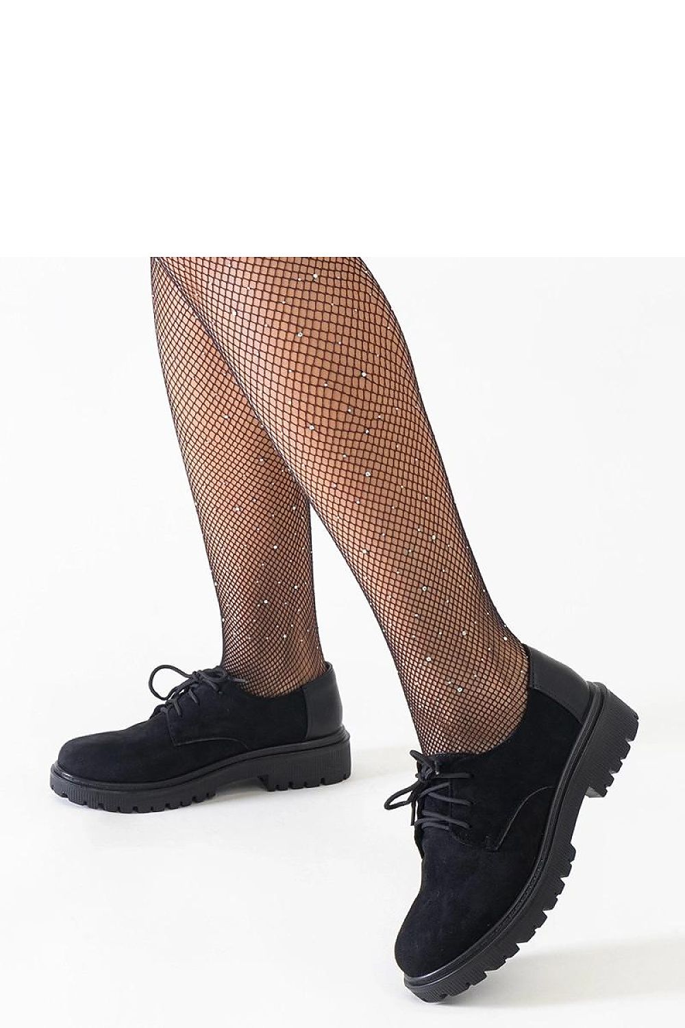 Solea Black Patent Leather Lace-Up Shoes styled with casual outfit, exhibiting a blend of comfort and modern elegance.